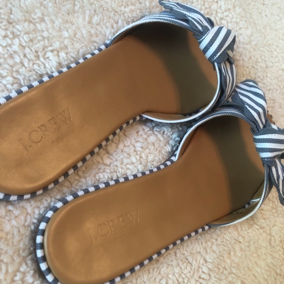 NWB | J. Crew | Striped | Bow | Slide Sandals - Picture 5 of 5